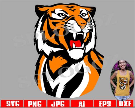 Tiger Svg Tigers Svgs Tiger Mascot Cut File Svg Dxf Etsy