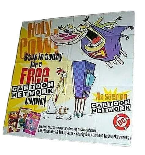 1998 Cartoon Network 44x36 Dc Comics Promo Posterflintstonesscooby