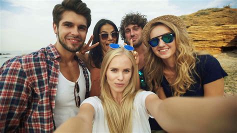 Shot Of Group Of Friends Taking Selfie On Stock Footage Sbv 310210476