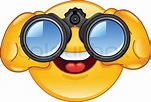 Emoticon looking through binoculars | Stock Vector | Colourbox