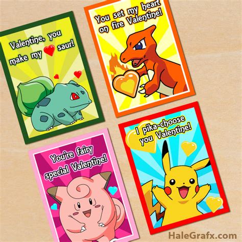 So i am still trying to organize my collections, and i discovered i really like the graphic printable checklists that pokemon.com has, dating from 2004 to the present day. FREE Printable Pokémon Valentines