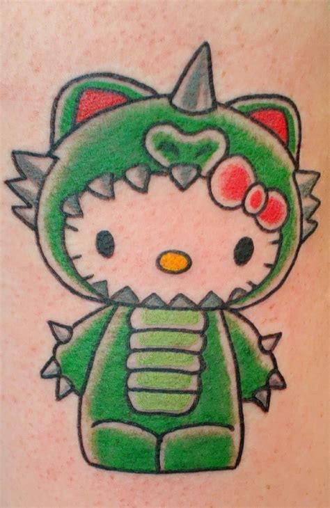 Hello Kitty Kaiju Tattoo Seattletattooer In 2020 Hello Kitty Kaiju