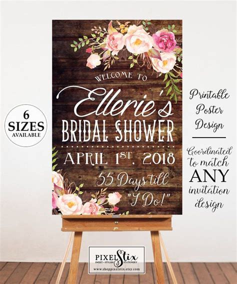 Printable Bridal Shower Welcome Poster Bridal Shower Sign Etsy