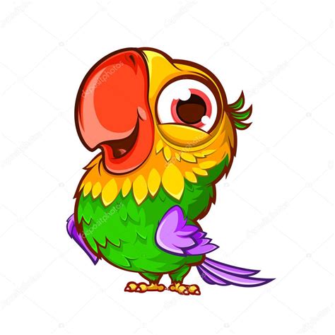 Cartoon Cute Parrot — Stock Vector © YuanDen #192551364