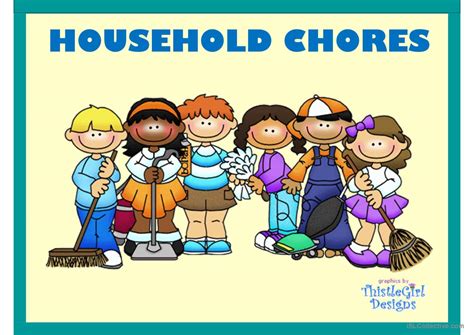 Household Chores Pictionary Picture English Esl Powerpoints