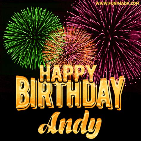 Wishing You A Happy Birthday Andy Best Fireworks  Animated