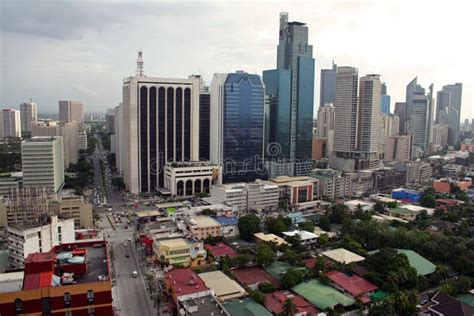 Makati City Skyline Manila Philippines Stock Image Image Of Cloudy