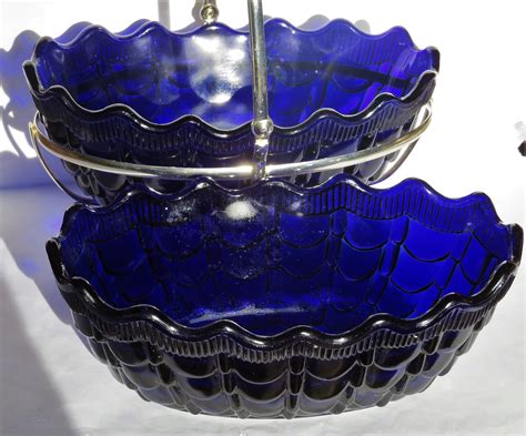 Moulded Cobalt Blue Glass Bowl Vase Centrepiece Collectors Weekly
