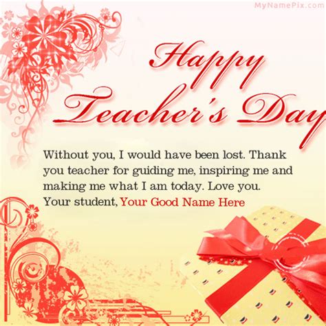Thank You Letter For Teachers Day