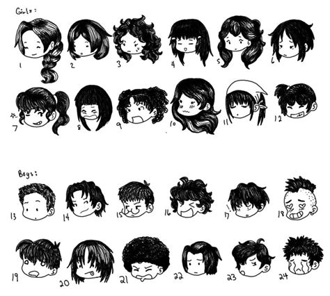 Chibi Hair Styles By Supercatgirl On Deviantart