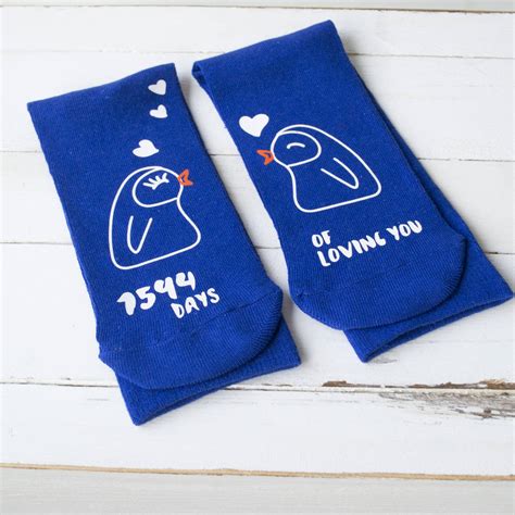 Personalised Days Of Loving You Penguin Socks By Solesmith