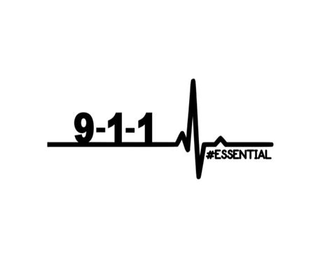 Vinyl Decal 911 Heartbeat Decal Essential Decal Dispatcher Etsy Uk