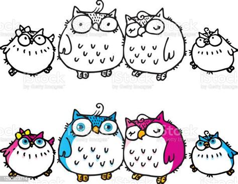 Vector Cartoon Cute Fat Owl Stock Illustration Download Image Now