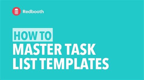 How To Master Task List Templates Youtube