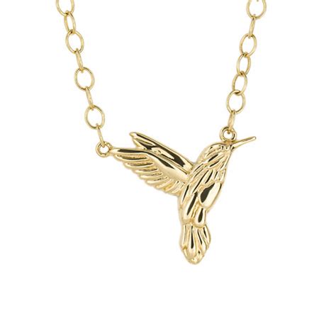 9ct Yellow Gold Humming Bird Necklace Buy Online Free And Fast UK