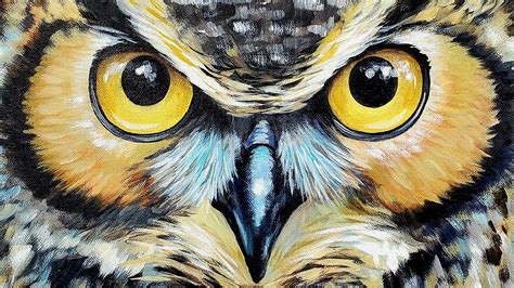 Easy Owl Acrylic Painting Live Tutorial Youtube