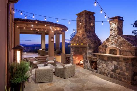 Outdoor Patio And Stone Fireplace Hgtv