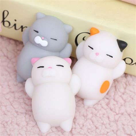 Set Of 3 Cute Squishy Cat Stress Relievers Kids Toy Ts Cat