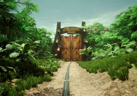 Jurassic Park Main Gate Cgtrader