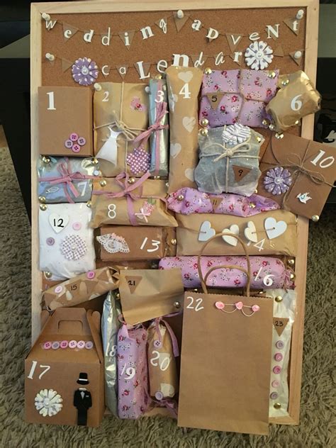 Planning a wedding can be stressful. Made this wedding advent calendar for my best friend who ...