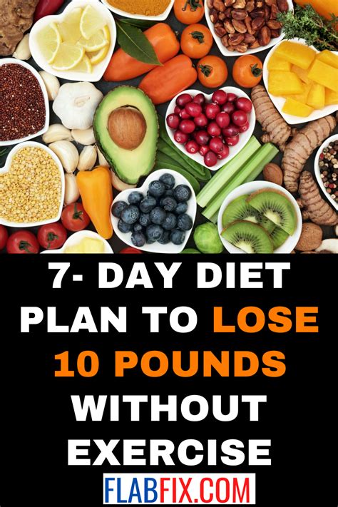 7 Day Diet Plan To Lose 10 Pounds Without Exercise Flab Fix