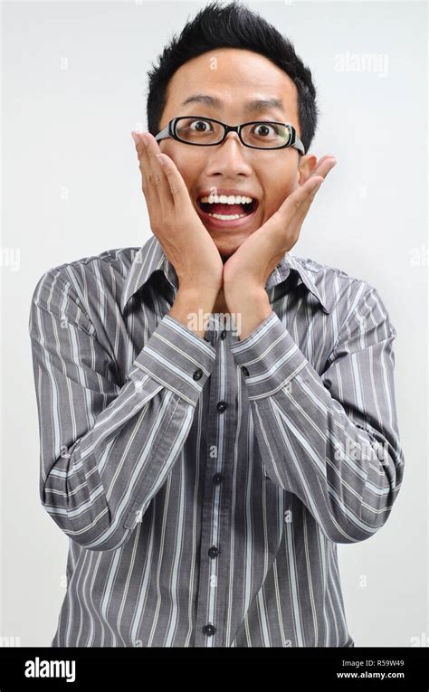 Shocked Businessman Portrait Stock Photo Alamy
