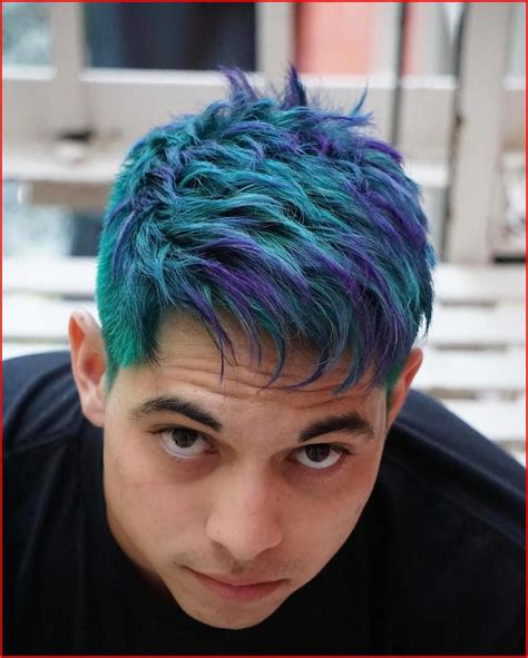 Turquoise Blue Hair Color Dyed Hair Men Men Hair Color