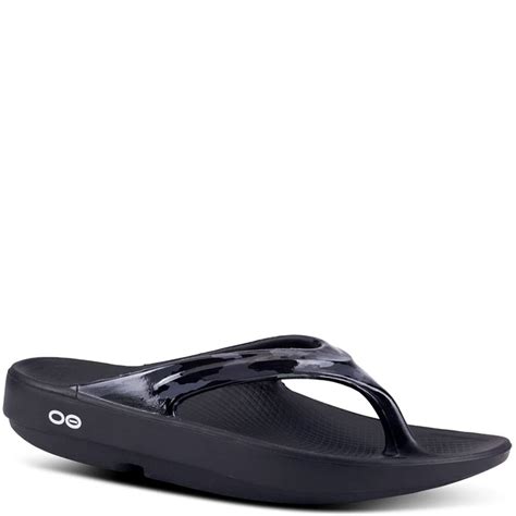 oofos women s oolala limited sandals black grey camo elliottsboots