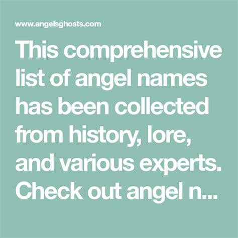 This Comprehensive List Of Angel Names Has Been Collected From History