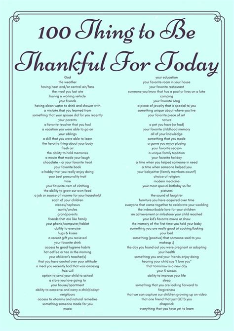 100 Things To Be Thankful For Today Right Now Count Your Blessings