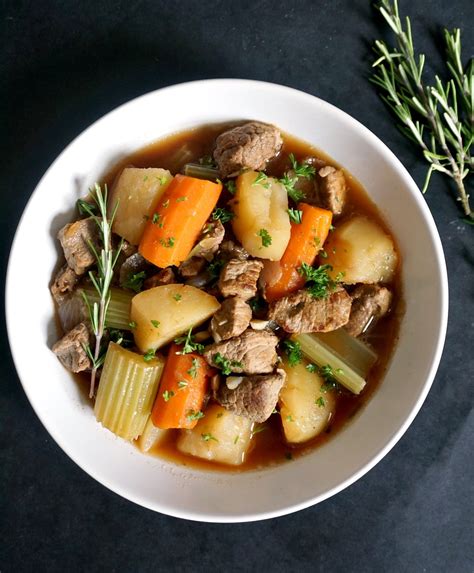 Add the beef, beef broth and bay leaves. Hearty Oven Beef Stew Recipe GF - My Gorgeous Recipes