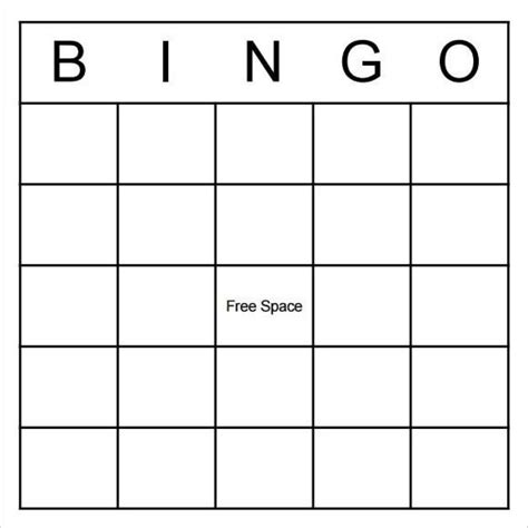 Blank Bingo Card Template Microsoft Word Professional Template