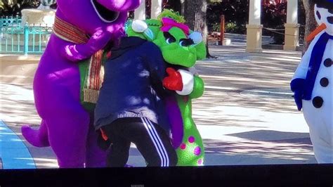 Barney Bj Baby Bop And Joel At Universal Orlando Hugging Each Other2
