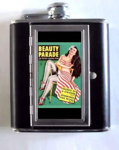 Amazon Com Pin Up Retro Stripper Spanking Five Ounce Drink Flask With