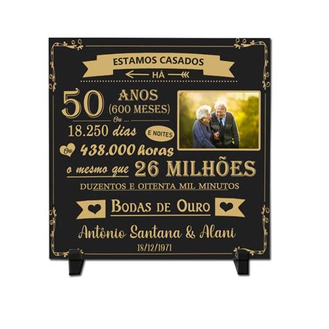 Azulejo Personalizado Bodas De Ouro 50 Anos De Casados Shopee Brasil