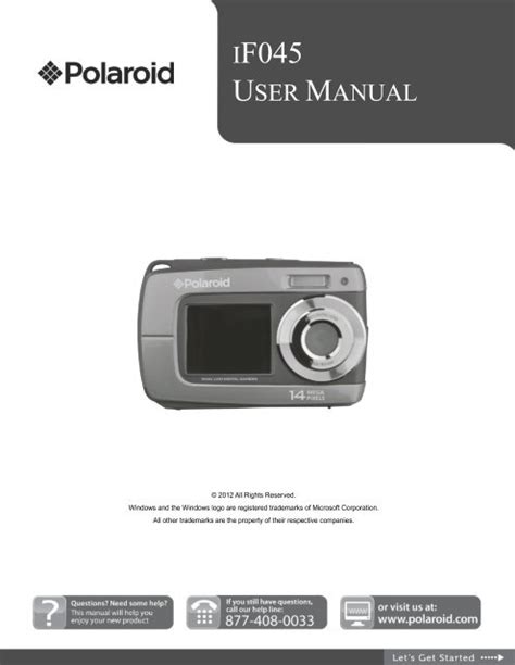 If045 Polaroid Digital Camera User Manual Polaroid Store