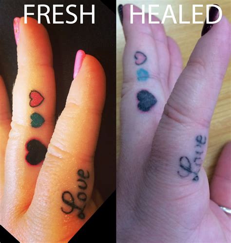 Finger Tattoos Fresh And Healed Finger Tattoos Fade Healing Tattoo
