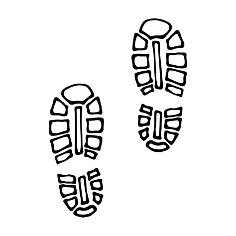 Premium Vector Shoe Prints Sketch Traces Human Steps Hand Drawn Illustration