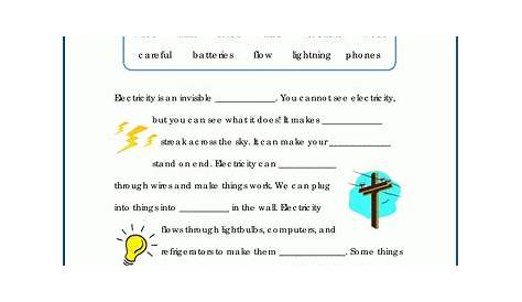 grade 6 electricity and circuits worksheet