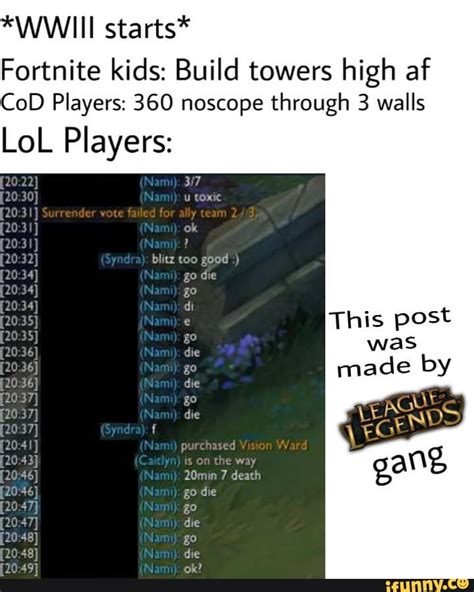 Wwiii Starts Fortnite Kids Build Towers High Af Cod Players 360