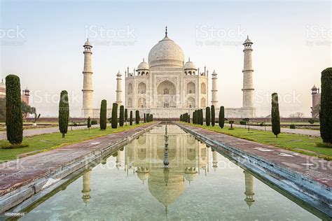 Taj Mahal Monument At Sunrise Agra India Stock Photo Download Image