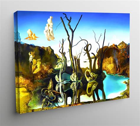 Canvas Swans Reflecting Elephants Salvador Dali 70x50cm