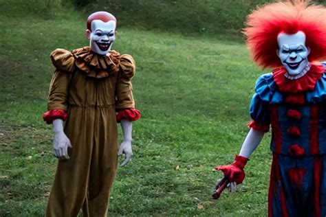 Film Still Of Will Poulter As Pennywise Directed By Stable Diffusion