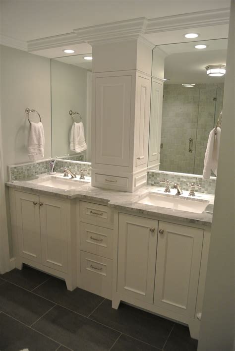 Double Sink Vanity With Middle Tower Wyndham Collection Acclaim 60