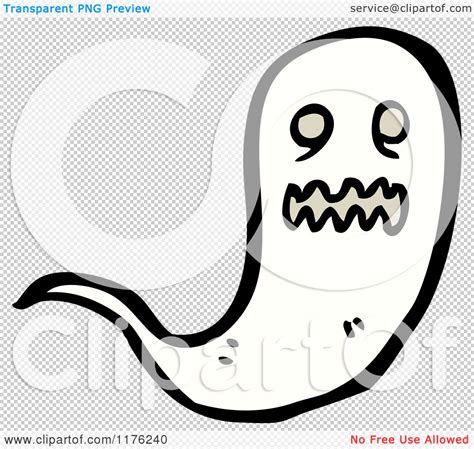 Cartoon Of A Scary Ghost Royalty Free Vector Illustration By