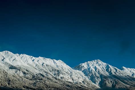 Aerial View Of Snowy Mountain Peaks Hd Wallpaper Peakpx