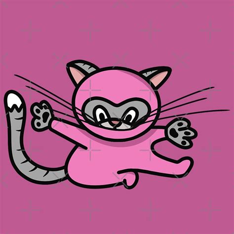 The Grey Pink Ninja Kitty Kitten 13 By Derrickgwood Redbubble