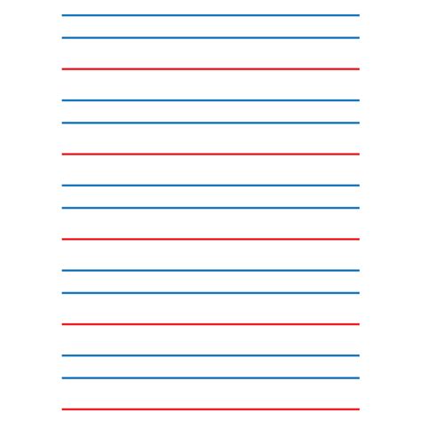 Raised Line Writing Paper Red And Blue Lines Package Of 50