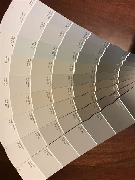 New sherwin williams paint color fan deck with carring case deck #2. Sherwin Williams gray comparison. Paint chips Fan Deck ...