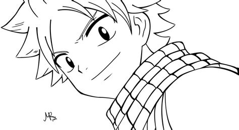 Fairy Tail Natsu Coloring Pages Printable Smile Dragneel Anime Fight